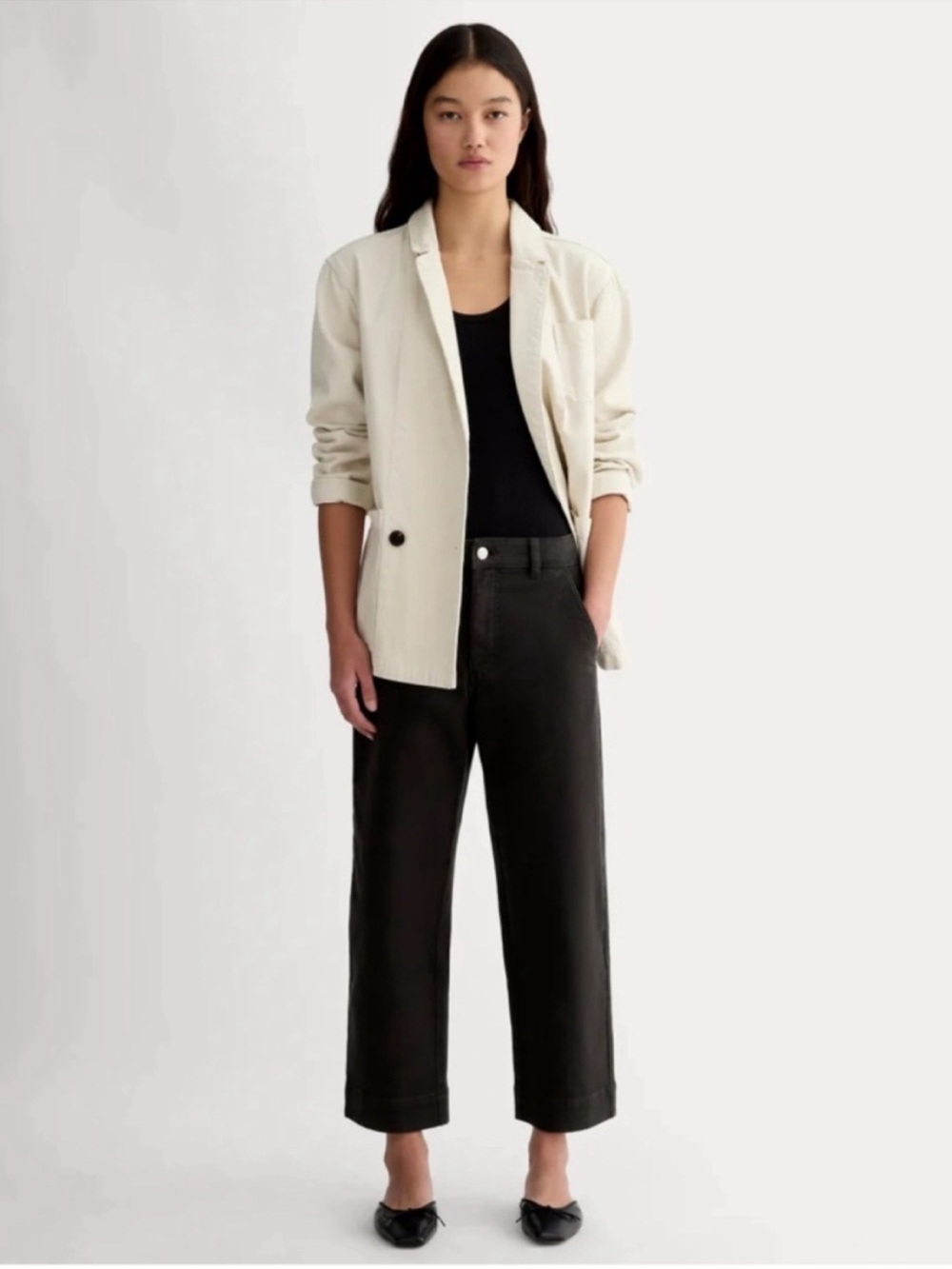 New Everlane THE UTILITY STRAIGHT-LEG PANT in Black Size 10